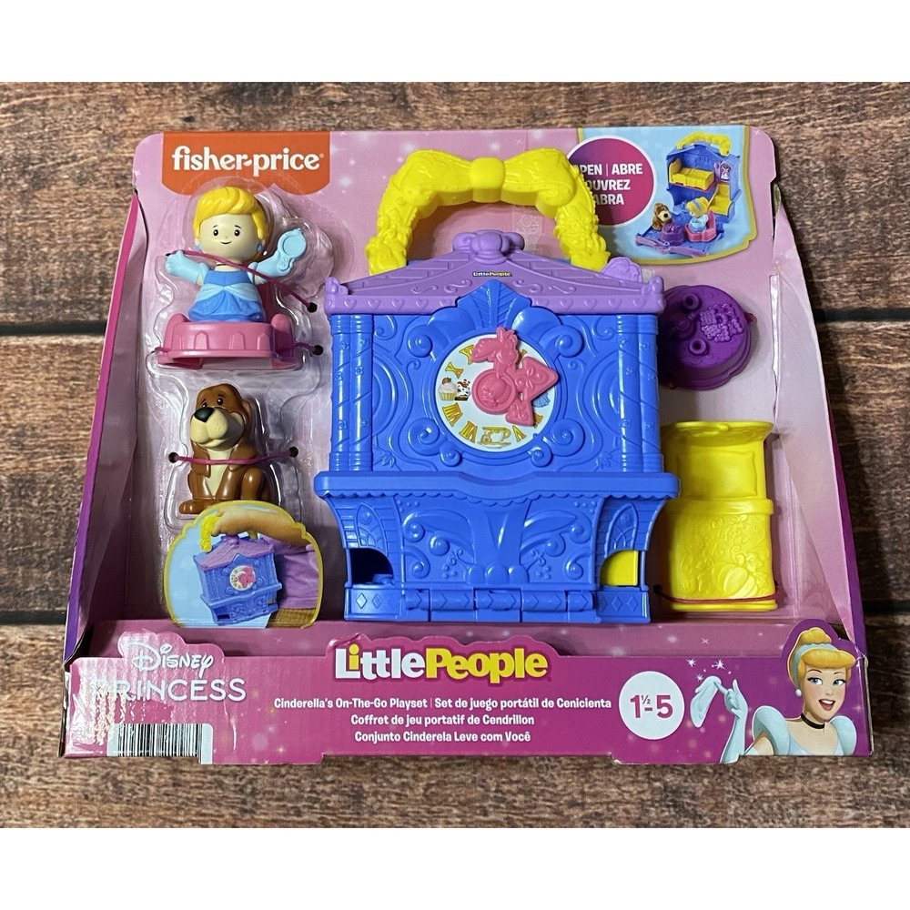 Fisher-Price Little People Disney Princess Cinderella on the Go Playset NEW